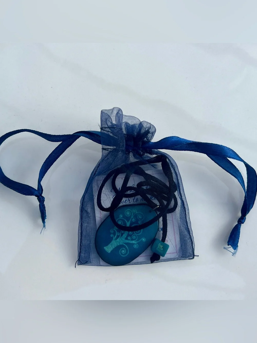 NWT | Scout | Turquoise/Blue Tree Pendant Necklace | Handmade | Adjustable Cord